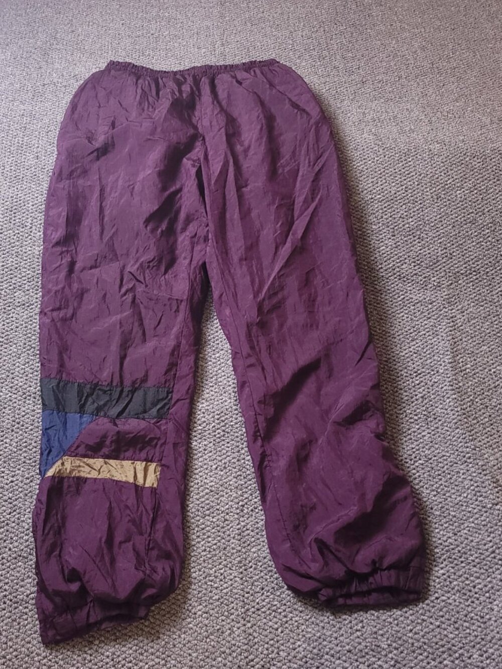 VINTAGE 90s Santana Windbreaker Pants Mens L Large 30x31 Purple Nylon Retro y2K